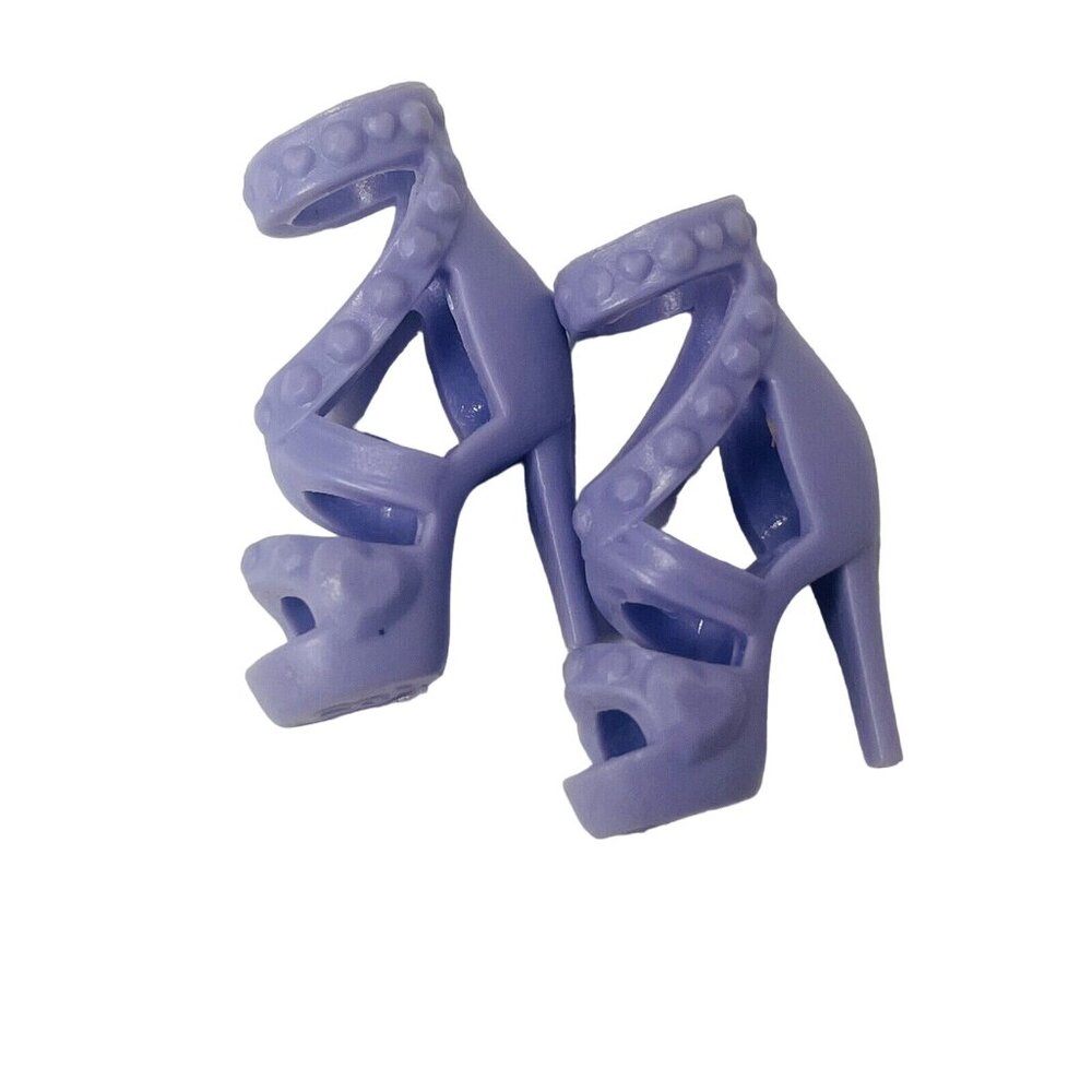 Pop Star Purple Barbie Doll Heel Open Toe Stappy Slip on Shoes - Picture 3 of 9